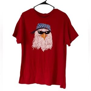 Men’s Red Patriotic Eagle Graphic T-Shirt